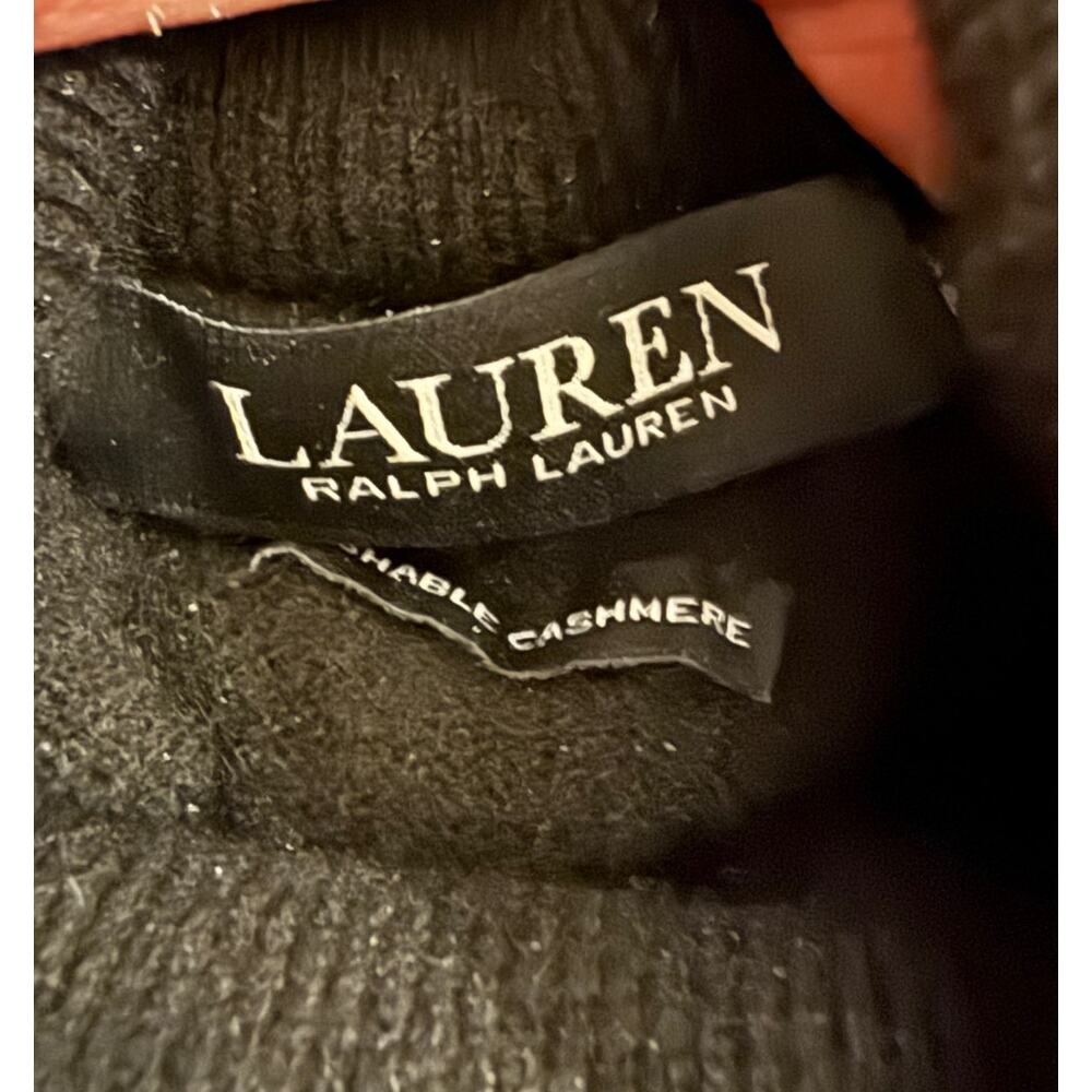 Lauren Black Label Washable Cashmere Turtleneck Sweater Preppy Size S - Picture 3 of 3